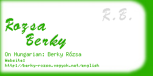 rozsa berky business card